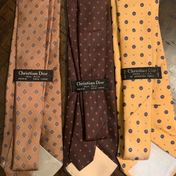 Mens Vintage Christian Dior Silk Neck Ties - Picture 5 of 5